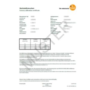 ZC0020 - ISO сертификат о заводской калибровке для датчиков потока - ISO-Kalibrierung SD